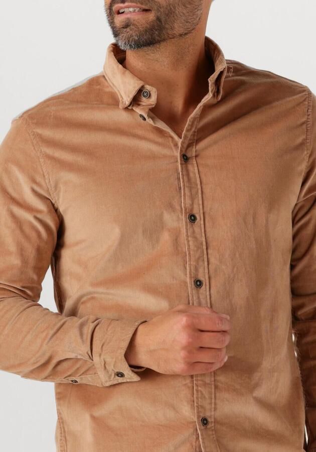 ANERKJENDT Heren Overhemden Akleif Solid Cord Shirt Camel - Foto 3