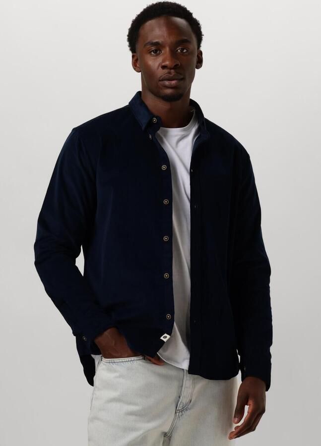 ANERKJENDT Heren Overhemden Akleif Solid Cord Shirt Donkerblauw - Foto 4