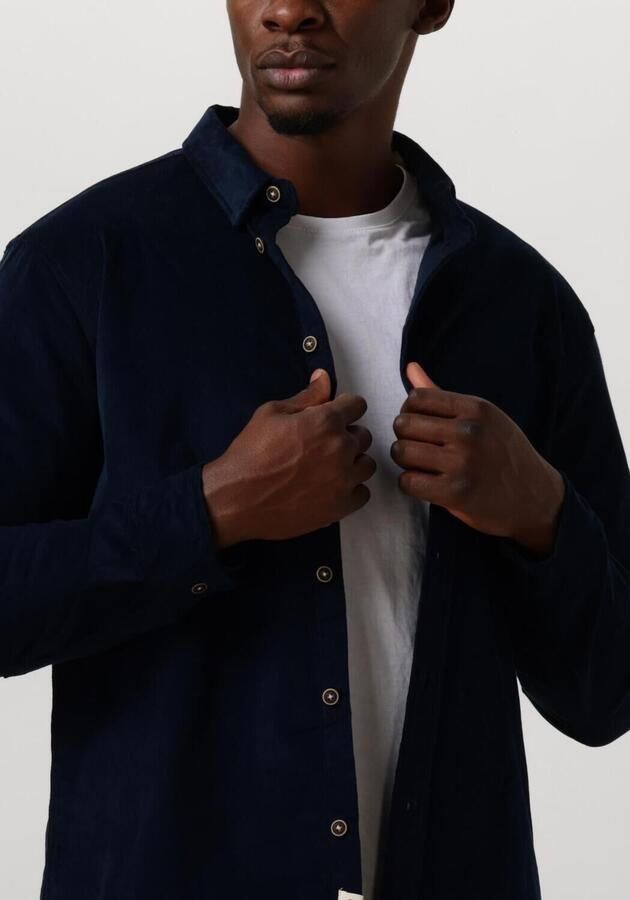 ANERKJENDT Heren Overhemden Akleif Solid Cord Shirt Donkerblauw - Foto 2