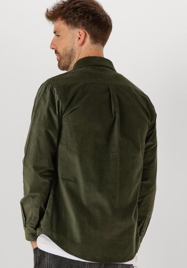 ANERKJENDT Heren Overhemden Akleif Solid Cord Shirt Groen