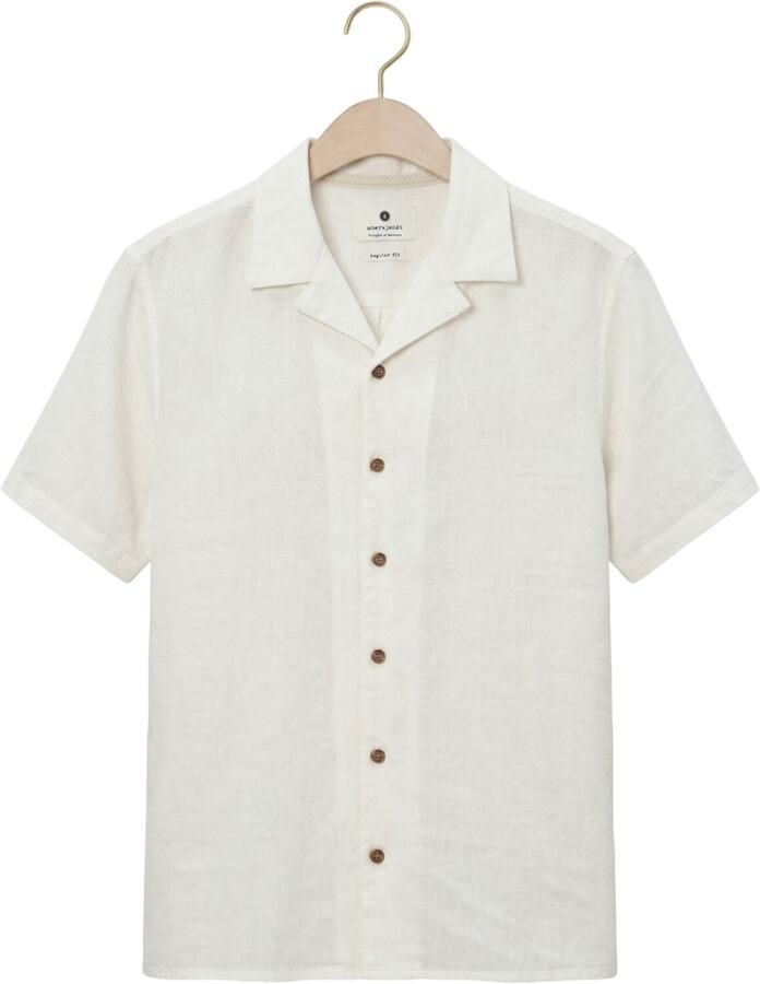 ANERKJENDT Heren Overhemden Akleo Cot-linnen-vis S s Shirt Ecru - Foto 2