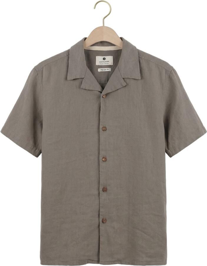 ANERKJENDT Heren Overhemden Akleo Cot-linnen-vis S s Shirt Taupe - Foto 2