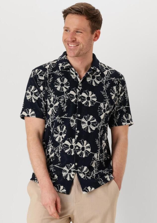 ANERKJENDT Heren Overhemden Akleo Frotte Aop Shirt Donkerblauw - Foto 4