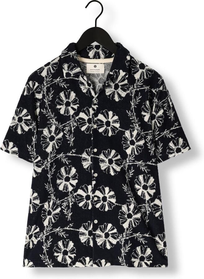 ANERKJENDT Heren Overhemden Akleo Frotte Aop Shirt Donkerblauw