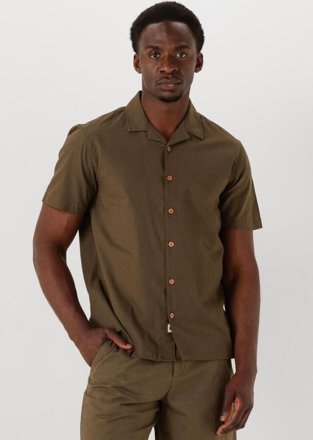 ANERKJENDT Heren Overhemden Akleo Sss Cot linen Shirt Khaki - Foto 4
