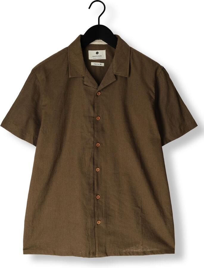 ANERKJENDT Heren Overhemden Akleo Sss Cot linen Shirt Khaki