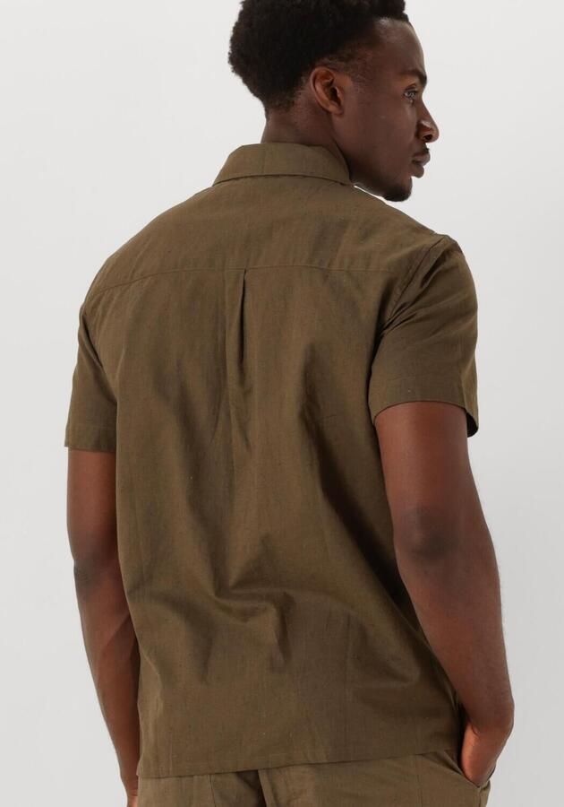 ANERKJENDT Heren Overhemden Akleo Sss Cot linen Shirt Khaki - Foto 2