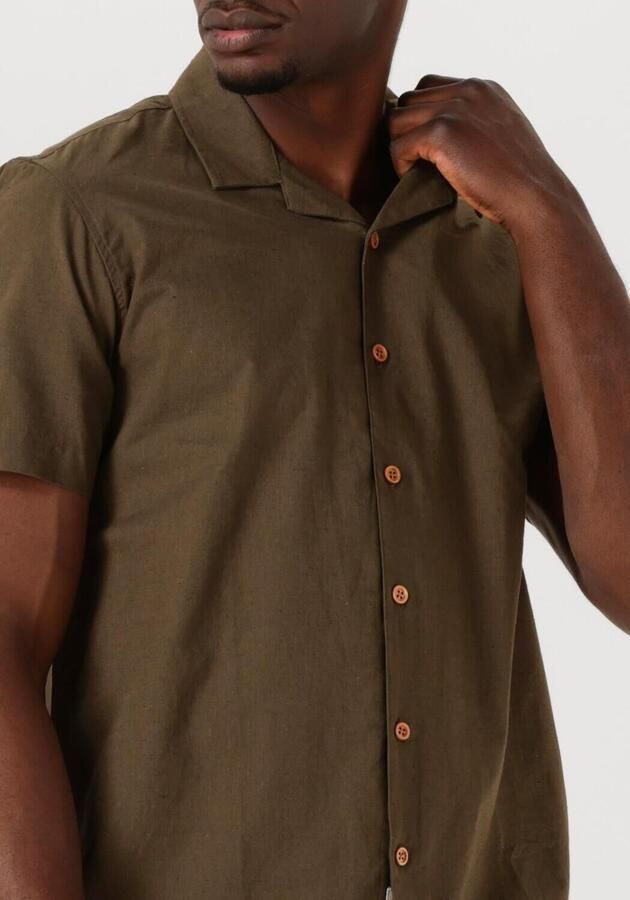 ANERKJENDT Heren Overhemden Akleo Sss Cot linen Shirt Khaki - Foto 3