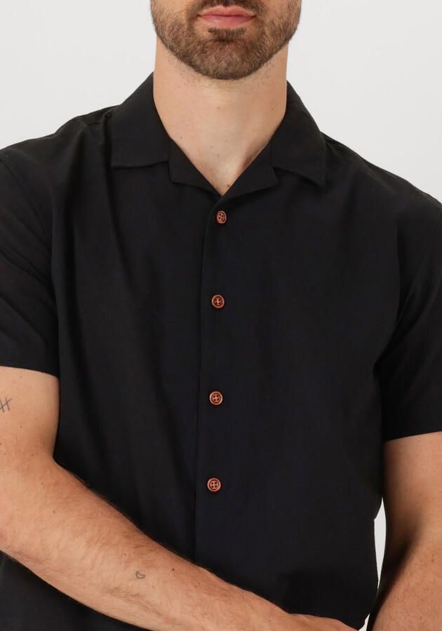 ANERKJENDT Heren Overhemden Akleo Sss Cot linen Shirt Zwart - Foto 3