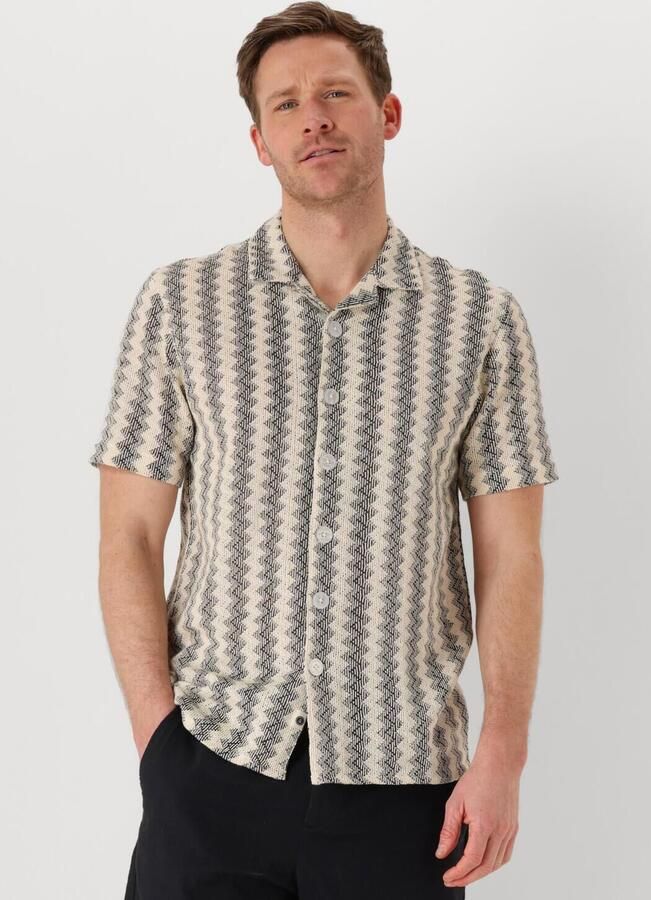 ANERKJENDT Heren Overhemden Akleon Jacquard S s Shirt Gebroken Wit - Foto 4