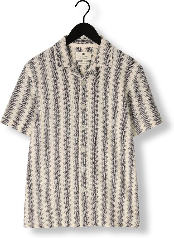 ANERKJENDT Heren Overhemden Akleon Jacquard S s Shirt Gebroken Wit