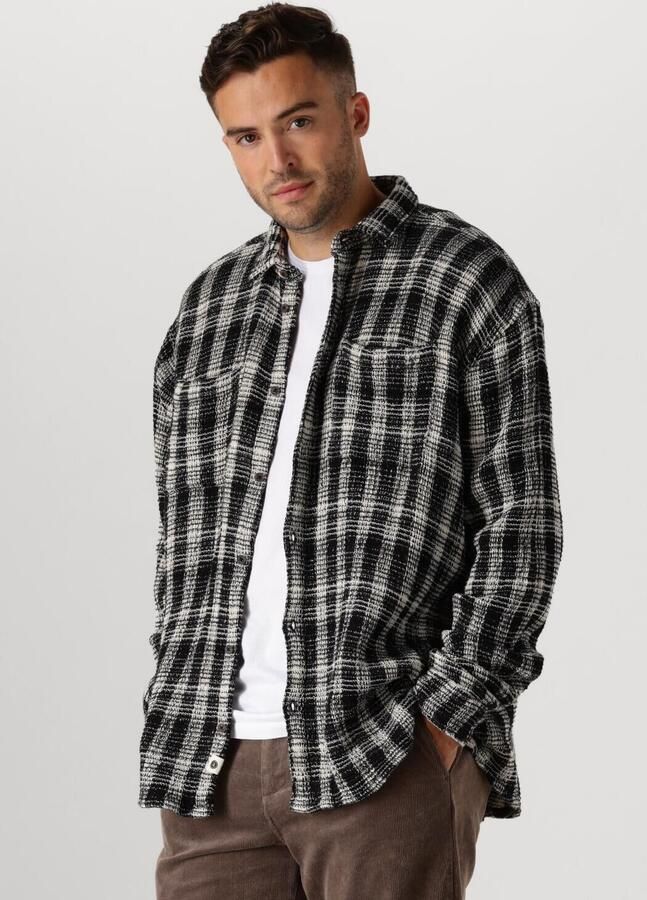 ANERKJENDT Heren Overshirts Aklouis Structure Check Shirt Zwart - Foto 4