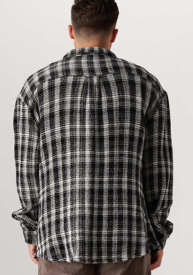 ANERKJENDT Heren Overshirts Aklouis Structure Check Shirt Zwart