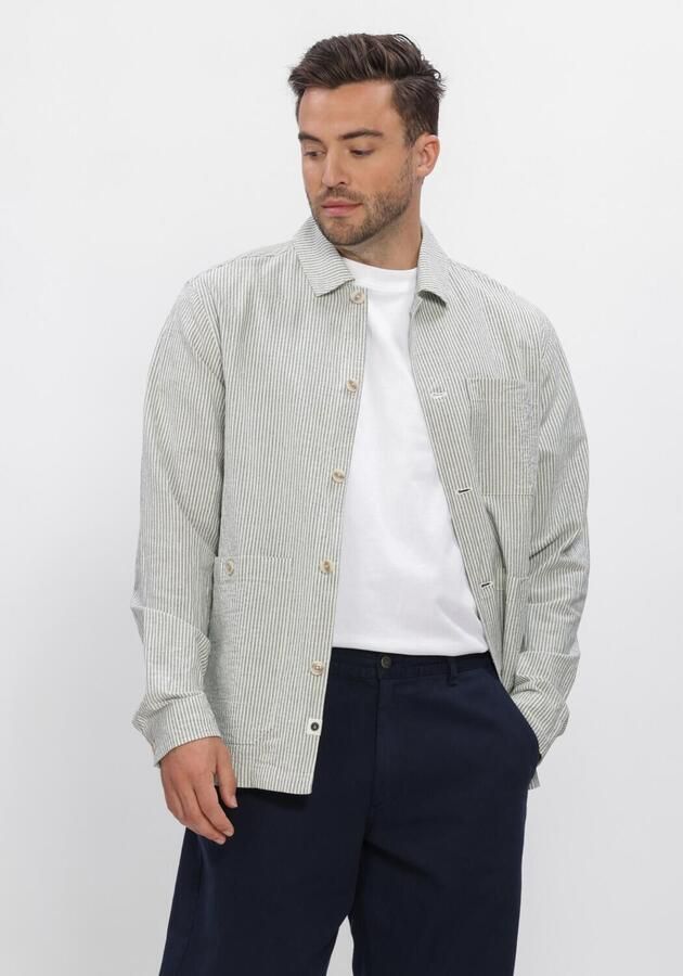 ANERKJENDT Heren Overshirts Akodin Stripe Overshirt Groen