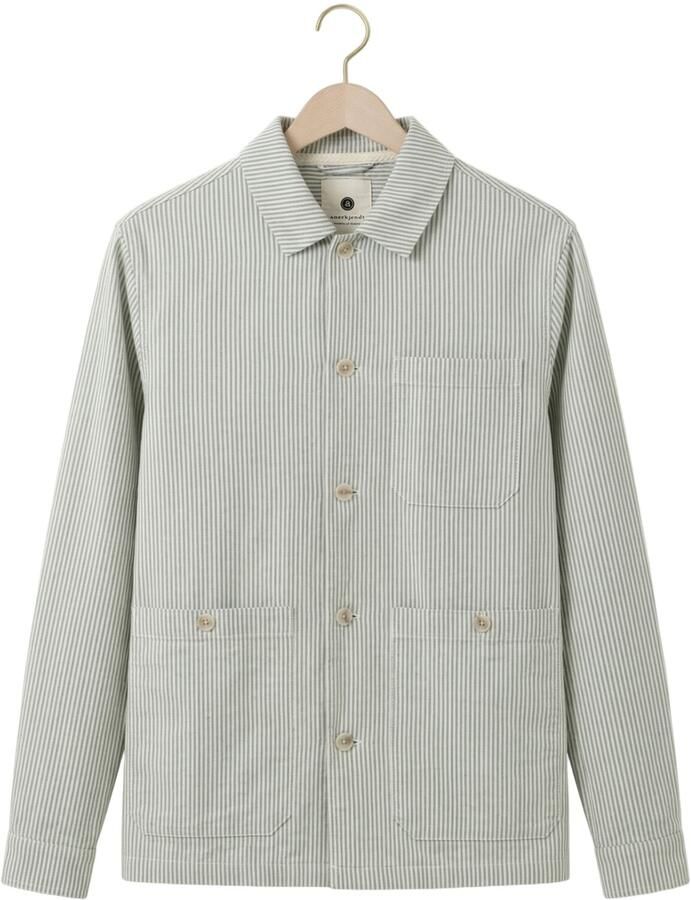 ANERKJENDT Heren Overshirts Akodin Stripe Overshirt Groen - Foto 2