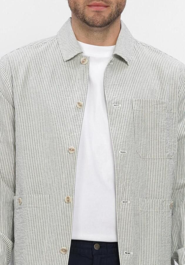 ANERKJENDT Heren Overshirts Akodin Stripe Overshirt Groen - Foto 4