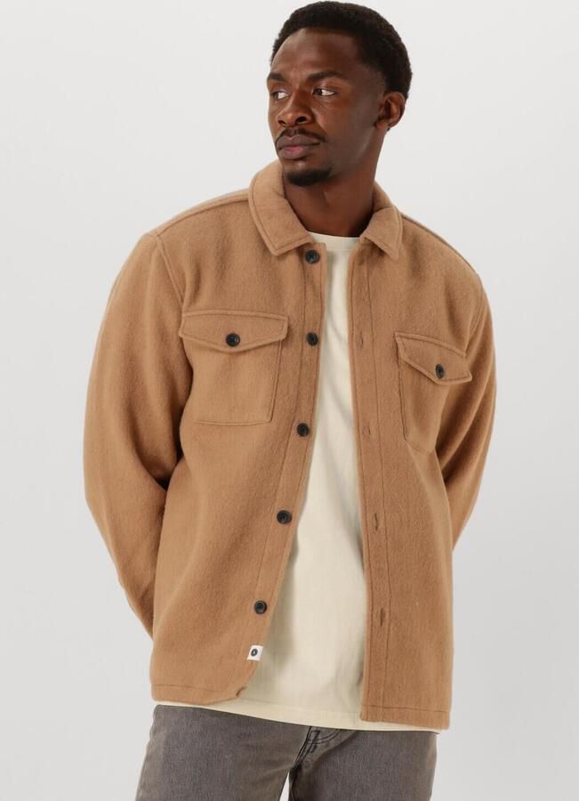 ANERKJENDT Heren Overshirts Akoscar Boiled Wool Overshirt Camel - Foto 4