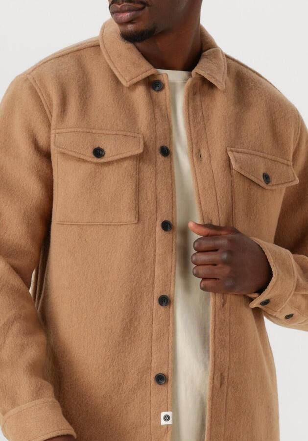 ANERKJENDT Heren Overshirts Akoscar Boiled Wool Overshirt Camel - Foto 3