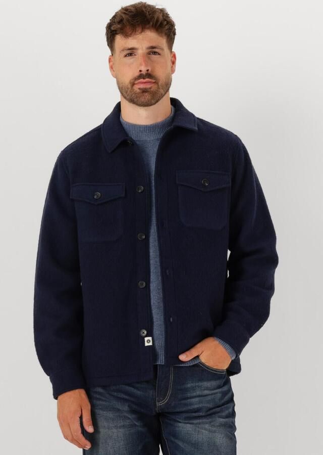 ANERKJENDT Heren Overshirts Akoscar Boiled Wool Overshirt Donkerblauw - Foto 4