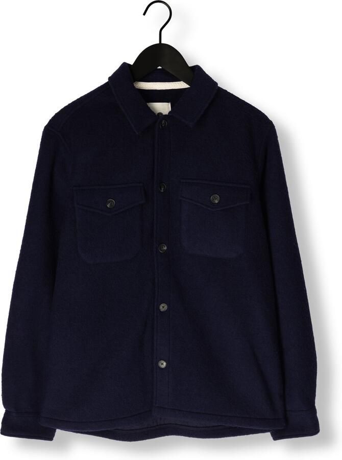 ANERKJENDT Heren Overshirts Akoscar Boiled Wool Overshirt Donkerblauw