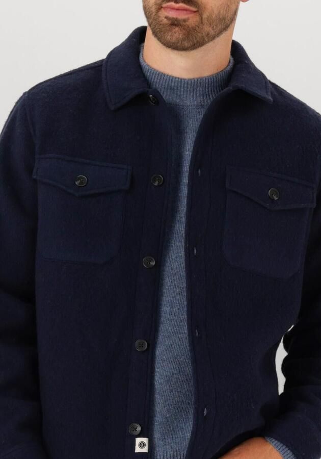 ANERKJENDT Heren Overshirts Akoscar Boiled Wool Overshirt Donkerblauw - Foto 3
