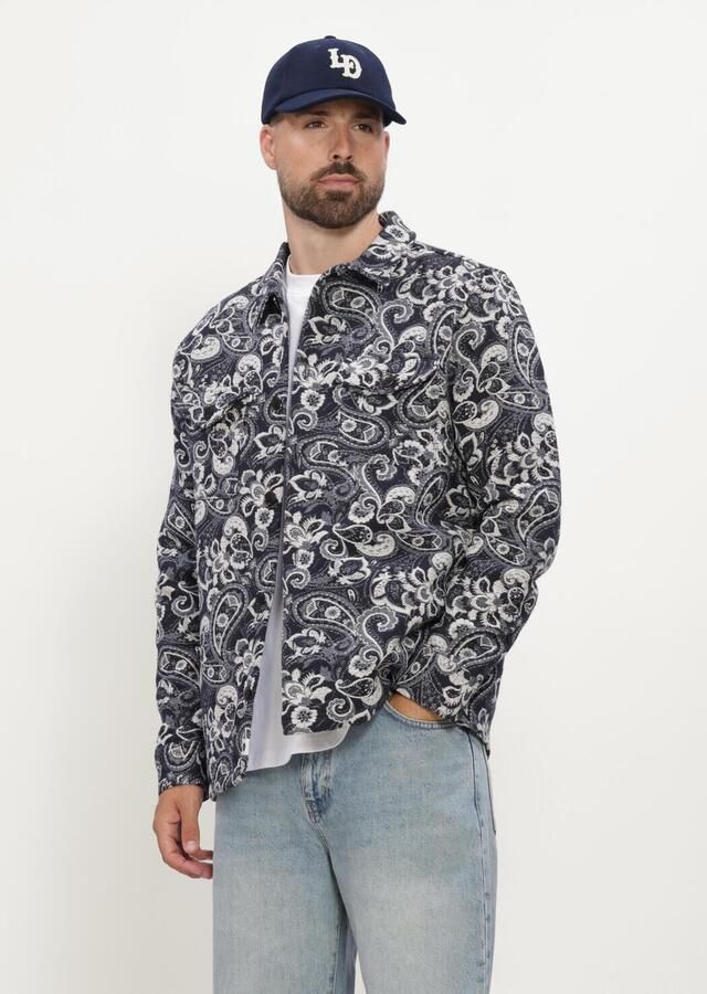 ANERKJENDT Heren Overshirts Akoscar Caster2 Jacq Overshirt Donkerblauw