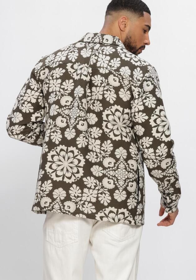 ANERKJENDT Heren Overshirts Akoscar Flower Jacq Overshirt Donkergroen - Foto 3