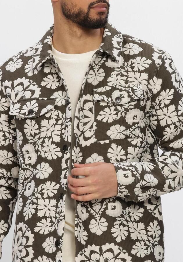 ANERKJENDT Heren Overshirts Akoscar Flower Jacq Overshirt Donkergroen - Foto 4