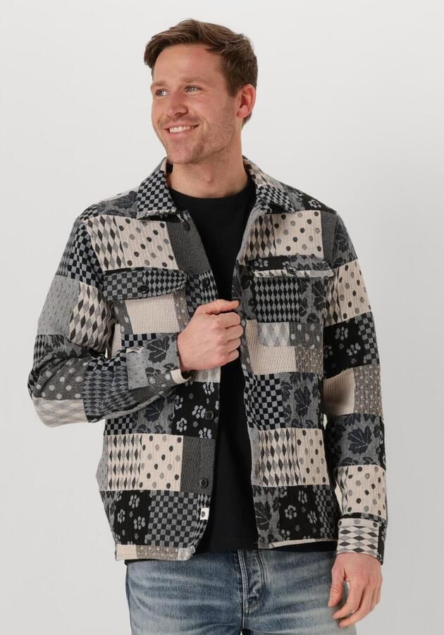 ANERKJENDT Heren Overshirts Akoscar Patchwork Overshirt Blauw - Foto 4