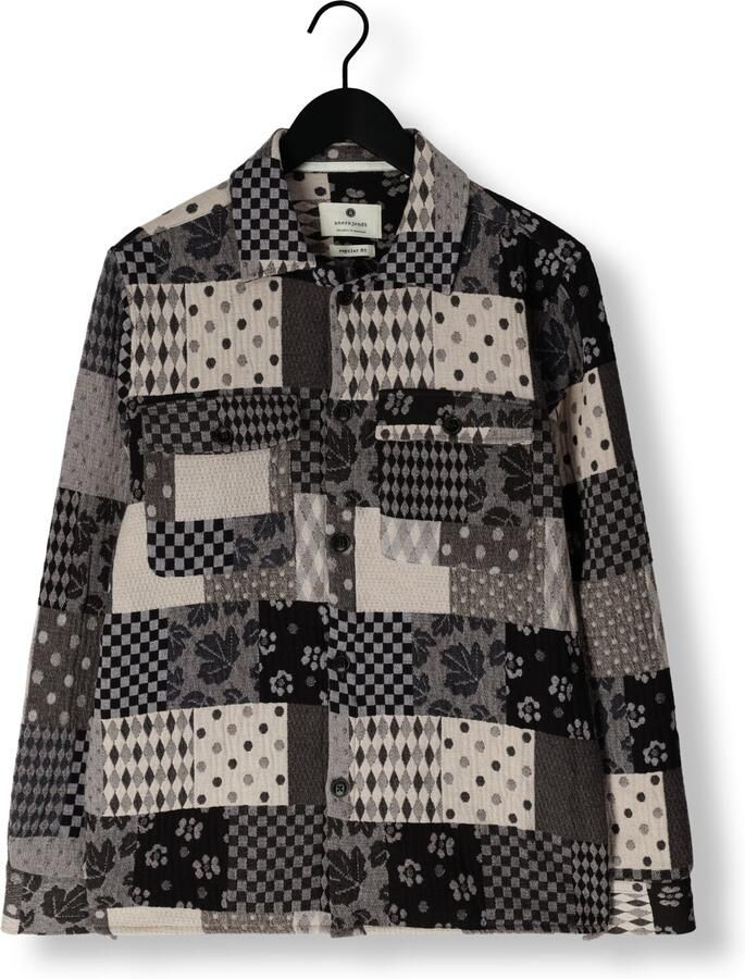 ANERKJENDT Heren Overshirts Akoscar Patchwork Overshirt Blauw