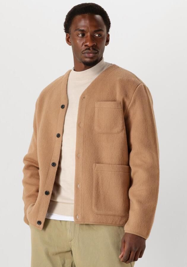 ANERKJENDT Heren Overshirts Aksigurd Boiled Wool Camel - Foto 4