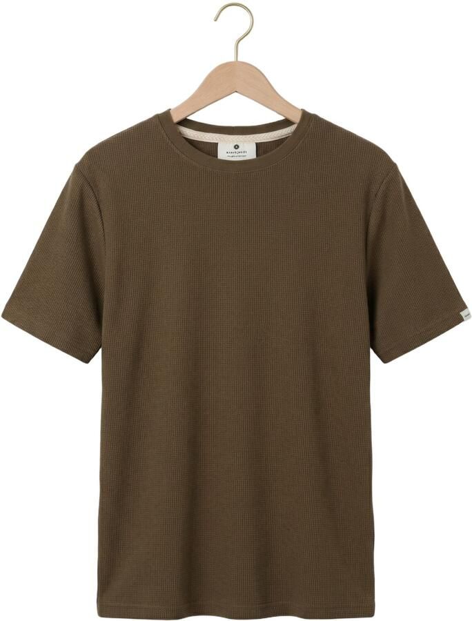 ANERKJENDT Heren Polo's & T-shirts Akkiki S s Waffle Tee Bruin - Foto 2