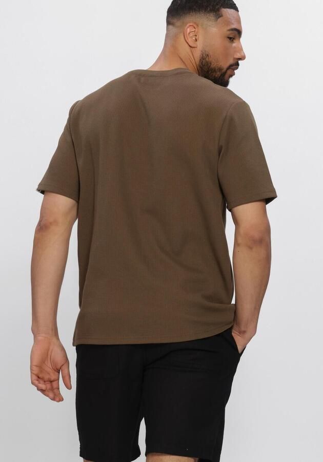 ANERKJENDT Heren Polo's & T-shirts Akkiki S s Waffle Tee Bruin - Foto 3