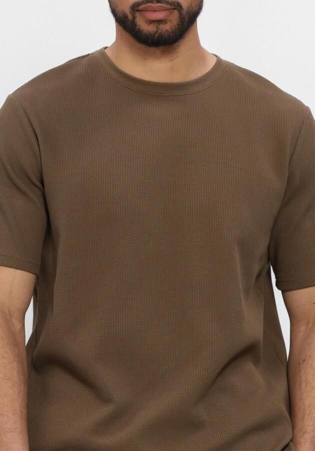 ANERKJENDT Heren Polo's & T-shirts Akkiki S s Waffle Tee Bruin - Foto 4