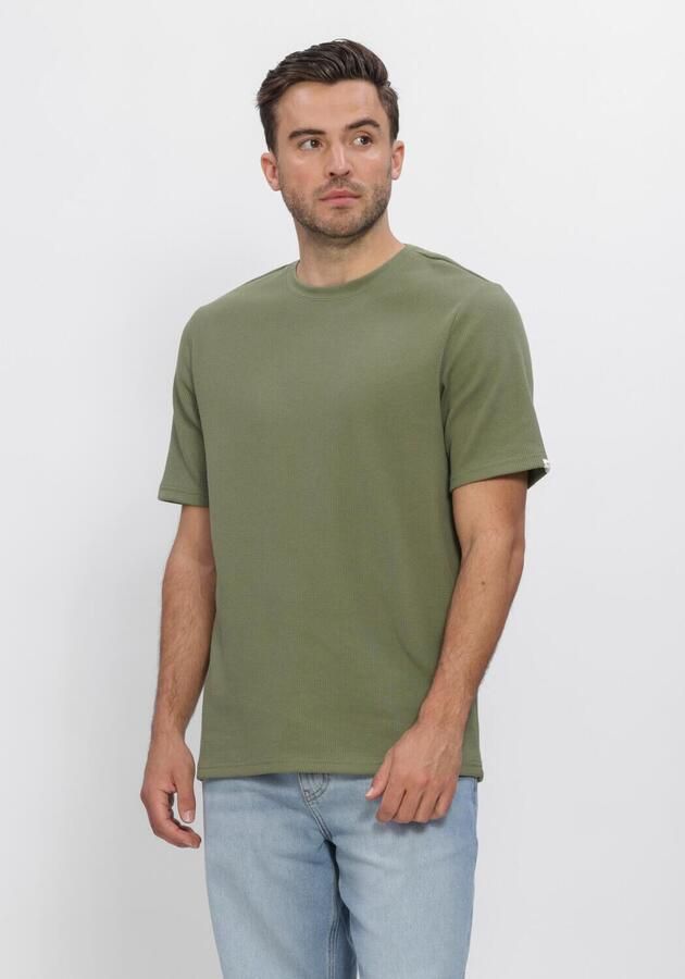 ANERKJENDT Heren Polo's & T-shirts Akkiki S s Waffle Tee Khaki