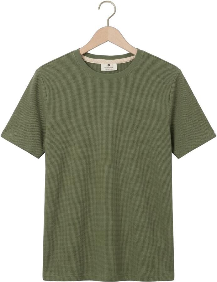 ANERKJENDT Heren Polo's & T-shirts Akkiki S s Waffle Tee Khaki - Foto 2