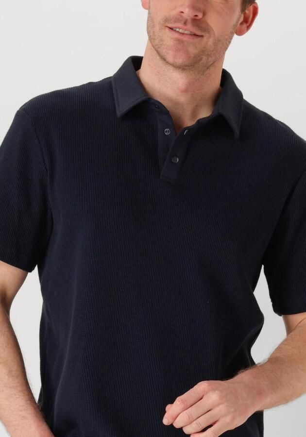 ANERKJENDT Heren Polo's & T-shirts Akkiki Waffle Polo Tee Donkerblauw - Foto 2