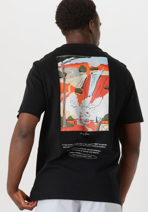 ANERKJENDT Heren Polo's & T-shirts Akkikki Go Outside More Ss Tee Zwart - Foto 2