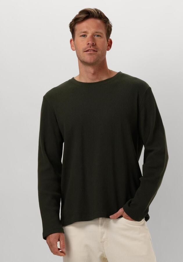 ANERKJENDT Heren Polo's & T-shirts Akkikki L s Waffle Tee Donkergroen - Foto 4