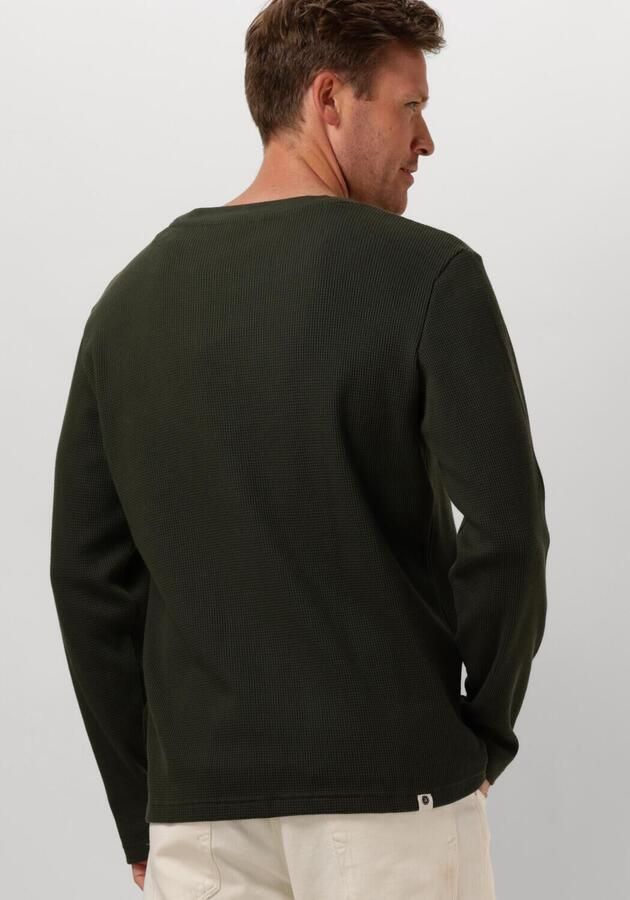 ANERKJENDT Heren Polo's & T-shirts Akkikki L s Waffle Tee Donkergroen