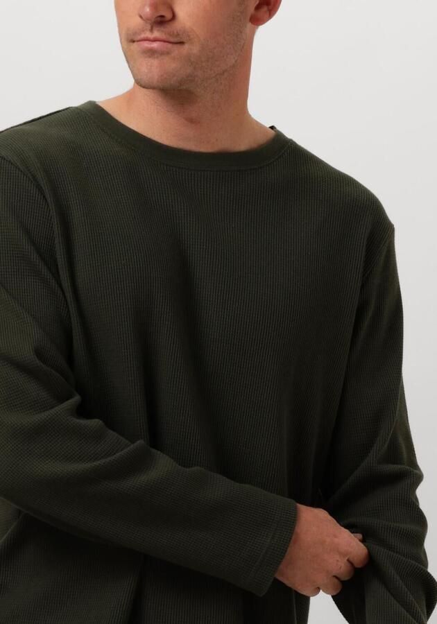 ANERKJENDT Heren Polo's & T-shirts Akkikki L s Waffle Tee Donkergroen - Foto 2