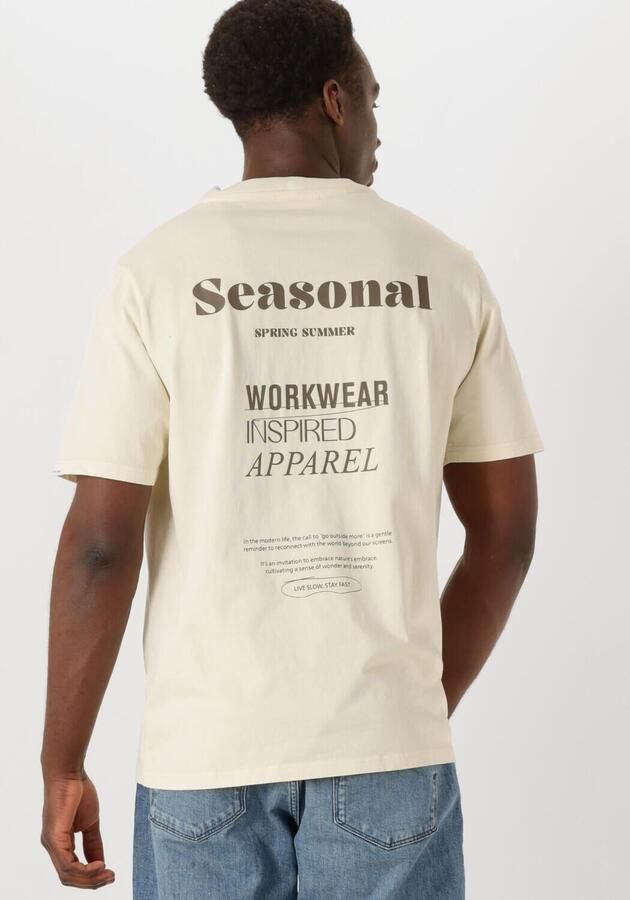 ANERKJENDT Heren Polo's & T-shirts Akkikki Seasonal Tee Ecru - Foto 2