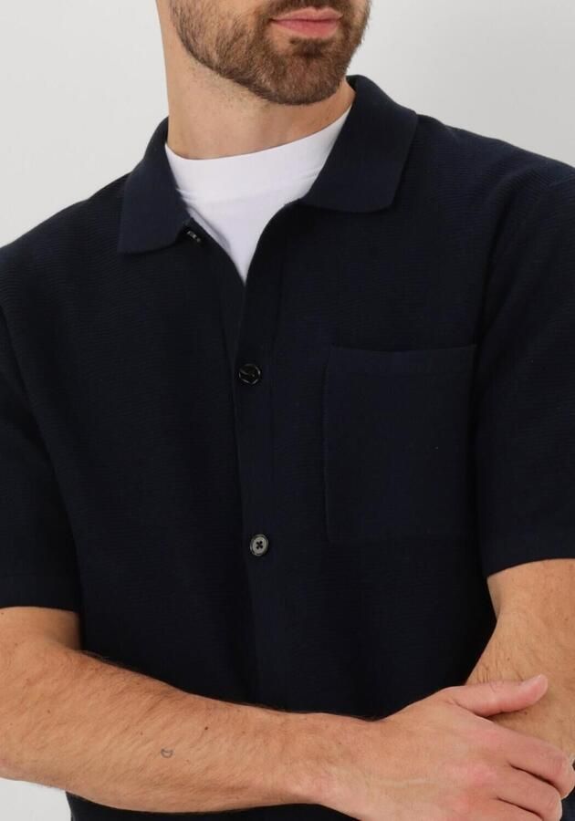 ANERKJENDT Heren Polo's & T-shirts Aksvend S s Knit Shirt Donkerblauw - Foto 3
