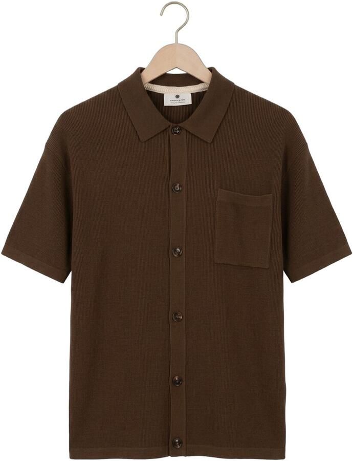 ANERKJENDT Heren Polo's & T-shirts Akvilhelm Needle Rib Ss Knit Bruin - Foto 2