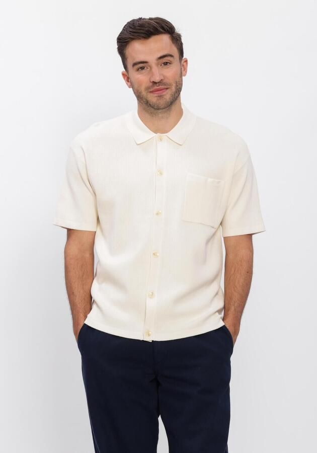 ANERKJENDT Heren Polo's & T-shirts Akvilhelm Needle Rib Ss Knit Ecru