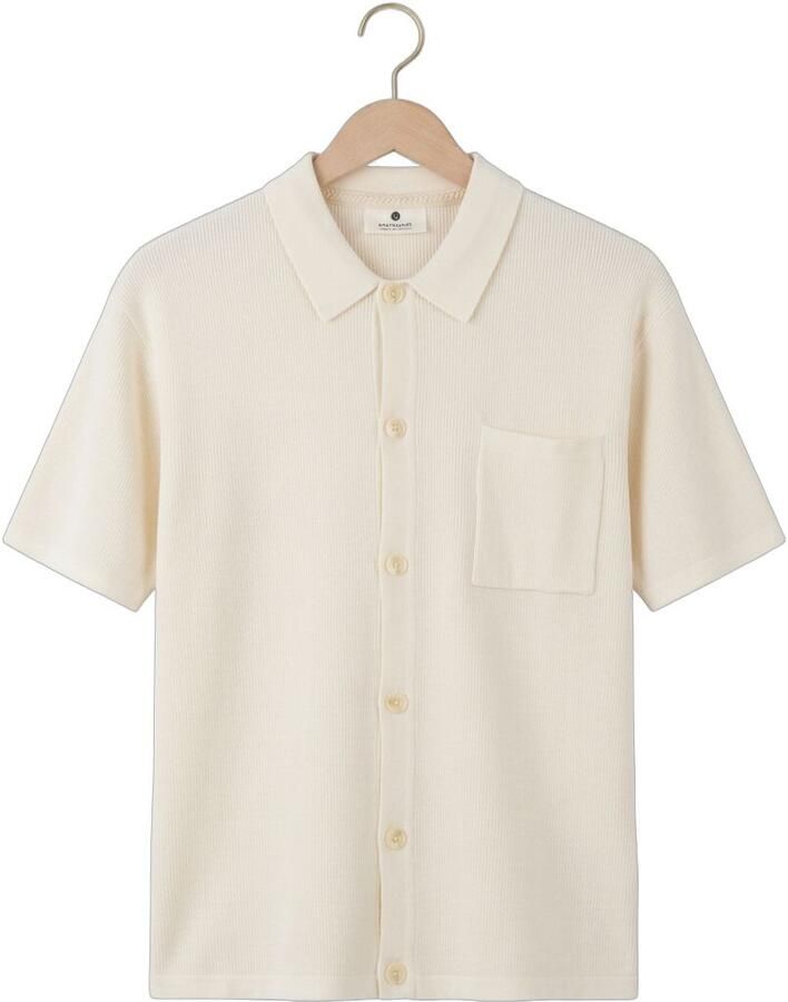 ANERKJENDT Heren Polo's & T-shirts Akvilhelm Needle Rib Ss Knit Ecru - Foto 2