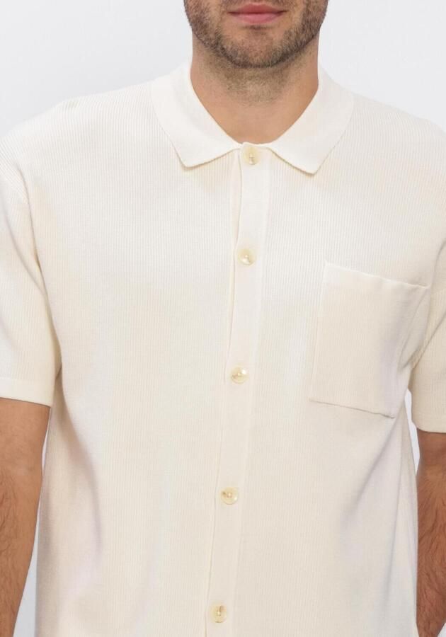 ANERKJENDT Heren Polo's & T-shirts Akvilhelm Needle Rib Ss Knit Ecru - Foto 4