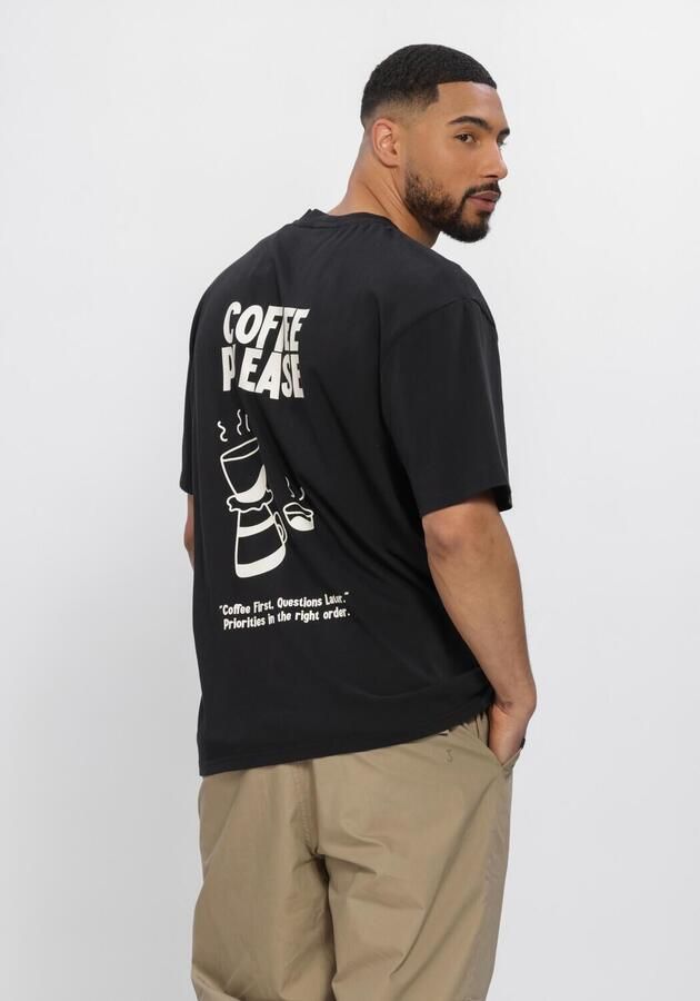 ANERKJENDT Heren Polo's & T-shirts Akvillads Coffeeplease Ss Tee Zwart