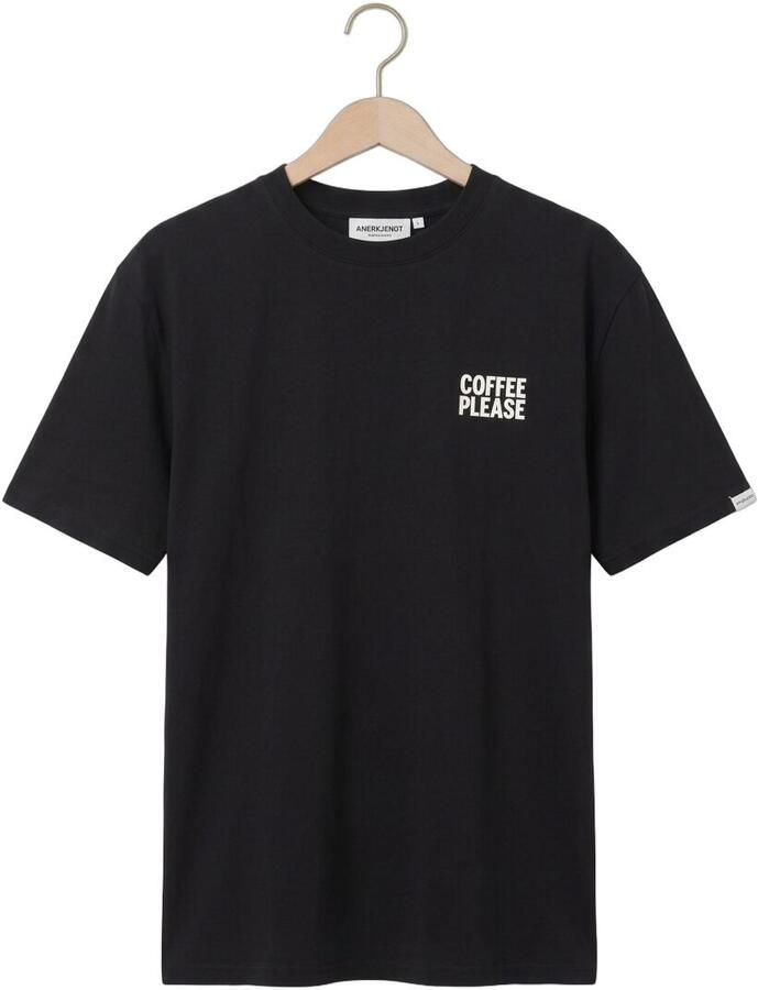 ANERKJENDT Heren Polo's & T-shirts Akvillads Coffeeplease Ss Tee Zwart - Foto 2