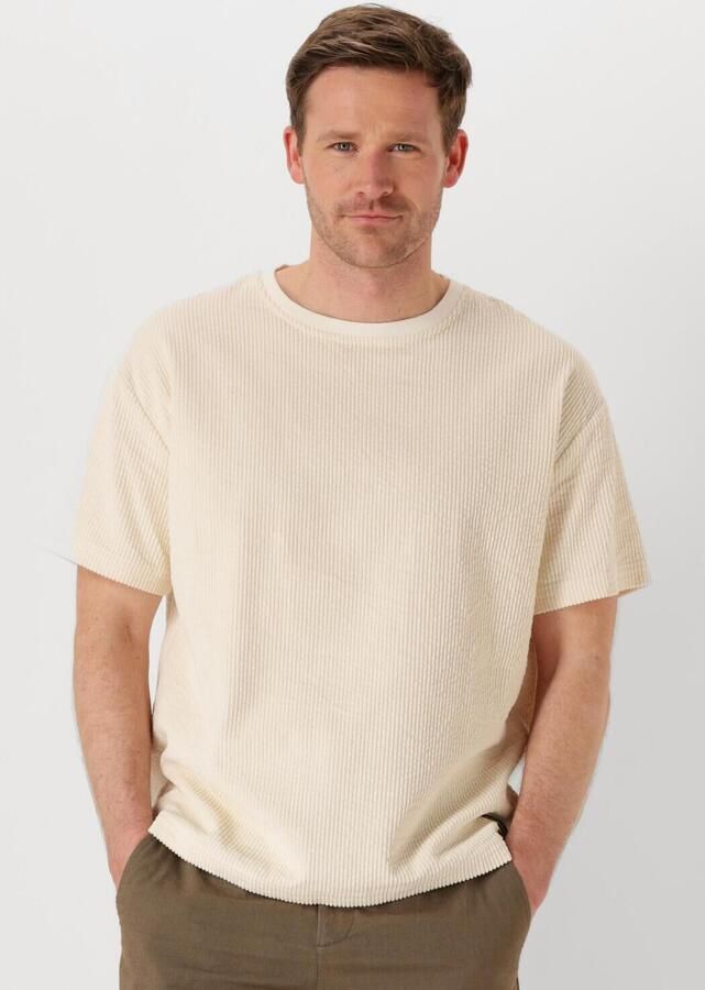 ANERKJENDT Heren Polo's & T-shirts Akvillads Corduroy S s Tee Gebroken Wit